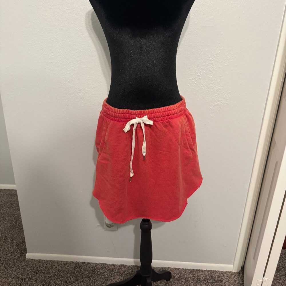 Forever 21+ Coral Red Sweatshirt Mini Skirt - Casual Lounge - Size 0X